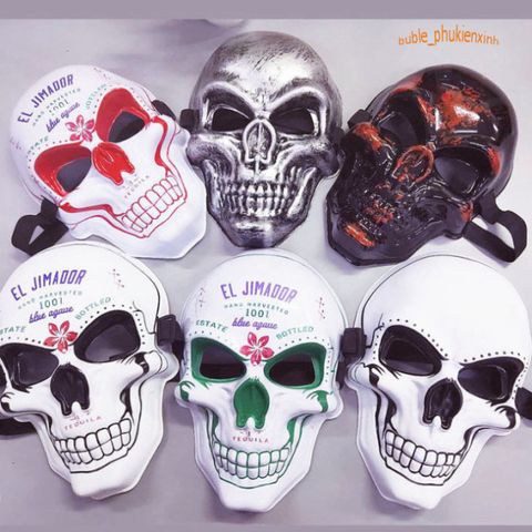 Mặt Nạ Đầu Lâu Xương Vẽ Độc Đáo - Trang Trí BarberShop, Tiệm Tóc và Quán Cà Phê - Phụ Kiện Halloween Thú Vị