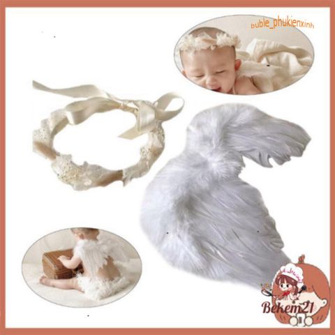 Cánh Thiên Thần Lông Vũ Dễ Thương - Đạo Cụ Chụp Ảnh Sơ Sinh Cho Trẻ Em - Hoàn Hảo Cho Tiệc Tắm, Sinh Nhật, Giáng Sinh