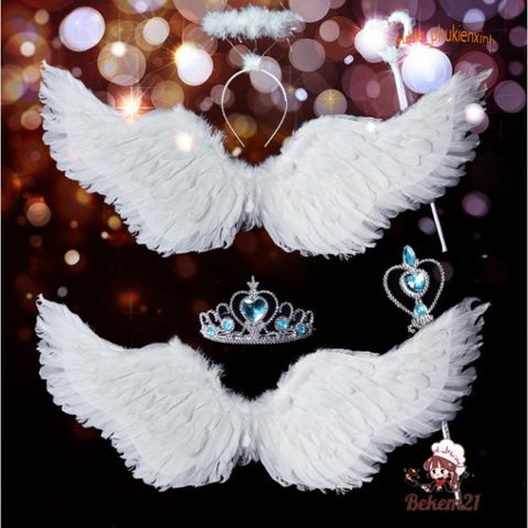 Cánh Thiên Thần Halloween Dễ Thương Siêu Nhẹ Bằng Lông Vũ - Phụ Kiện Hóa Trang Cho Tiệc Cosplay và Sự Kiện Giải Trí