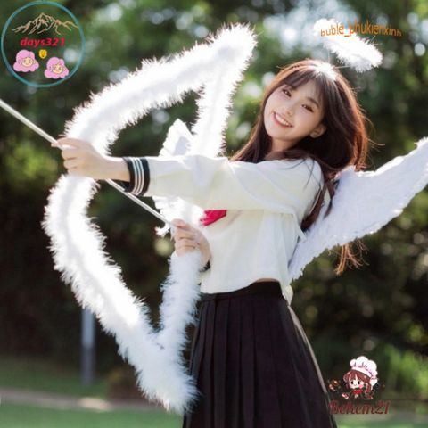 Cánh Thiên Thần Halloween Dễ Thương Siêu Nhẹ Bằng Lông Vũ - Phụ Kiện Hóa Trang Cho Tiệc Cosplay và Sự Kiện Giải Trí