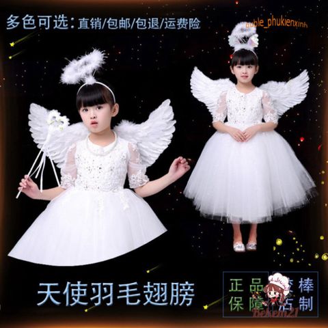 Cánh Thiên Thần Halloween Dễ Thương Siêu Nhẹ Bằng Lông Vũ - Phụ Kiện Hóa Trang Cho Tiệc Cosplay và Sự Kiện Giải Trí