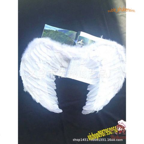 Bộ Phụ Kiện Hóa Trang Thiên Thần - Đôi Cánh Xinh Đẹp, Băng Đô và Đũa Tiên Cho Trẻ Em và Người Lớn - Màu Trắng, Đen, Hồng