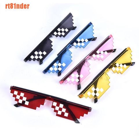Kính Mát Phong Cách Thug Life 8 Bit Pixel - Kính Mosaics Unisex Độc Đáo Cho Game Thủ - Tặng Quà Thú Vị