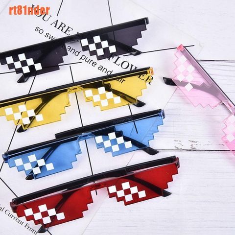 Kính Mát Phong Cách Thug Life 8 Bit Pixel - Kính Mosaics Unisex Độc Đáo Cho Game Thủ - Tặng Quà Thú Vị
