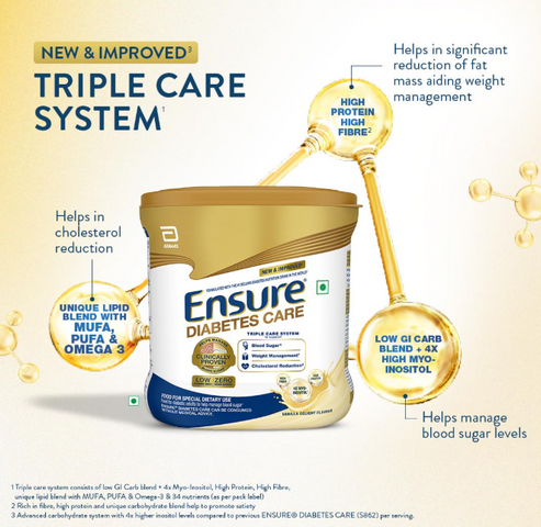 Sữa Ensure Diabetes Care 400g - Dinh Dưỡng Cân Bằng Cho Người Bị Tiểu Đường, Hỗ Trợ Kiểm Soát Đường Huyết, Hương Vani Dễ Uống