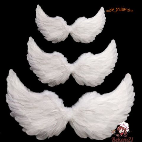 Cánh Thiên Thần Hóa Trang Trẻ Em Gemvan - Cánh Lông Vũ Bạch Để Tiệc Halloween, Cosplay, Chụp Ảnh, Lễ Hội