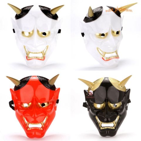 Mặt Nạ Halloween Hình Quỷ Vương Hai Sừng Oni Noh Hannya - Đạo Cụ Cosplay Thú Vị cho Tiệc Halloween và Masquerade Party