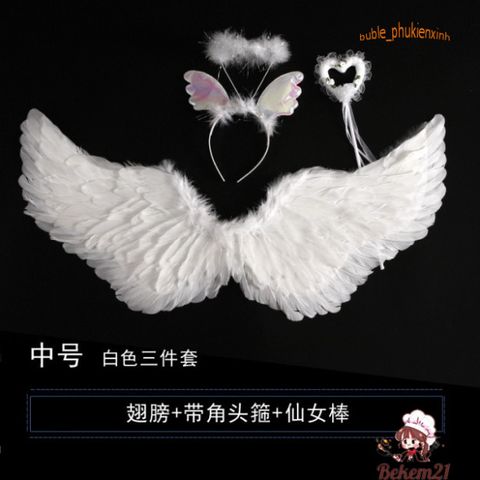 Cánh Thiên Thần Trắng Cosplay Halloween - Phụ Kiện Độc Đáo Cho Tiệc Tùng, TikTok, Chụp Ảnh - Lông Vũ An Toàn, Thân Thiện Môi Trường