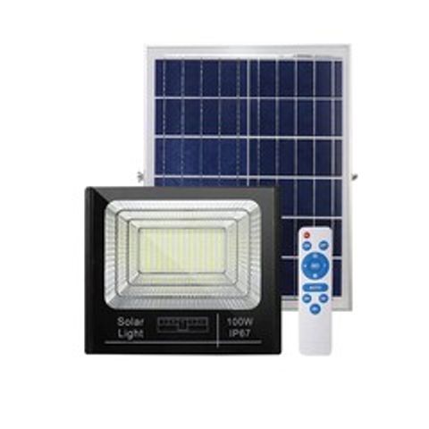 Đèn Led Pha Năng Lượng Mặt Trời 100W Có Báo Pin - Chiếu Sáng Ngoài Trời Chống Nước IP67, Điều Khiển Từ Xa, Thời Gian Chiếu Sáng 12-16 Giờ
