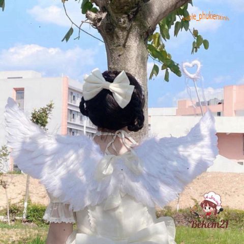 Cánh Thiên Thần và Cánh Ác Quỷ - Đạo Cụ Chụp Ảnh Halloween, Phụ Kiện Cosplay Độc Đáo với Đũa Ma Thuật và Băng Đô
