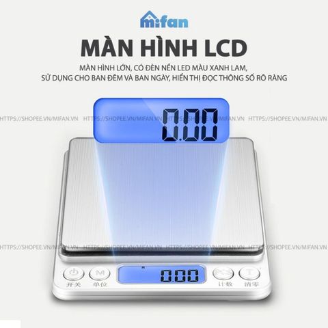 Cân Điện Tử Mini Cao Cấp MIFAN - 0.01g - 3kg, Nhỏ Gọn, Thép Không Gỉ, Màn Hình LCD - Cân Thực Phẩm, Trang Sức, Làm Bánh