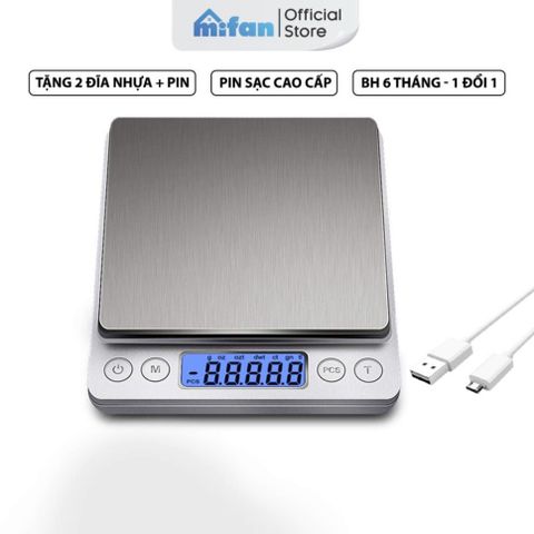 Cân Điện Tử Mini Cao Cấp MIFAN - 0.01g - 3kg, Nhỏ Gọn, Thép Không Gỉ, Màn Hình LCD - Cân Thực Phẩm, Trang Sức, Làm Bánh