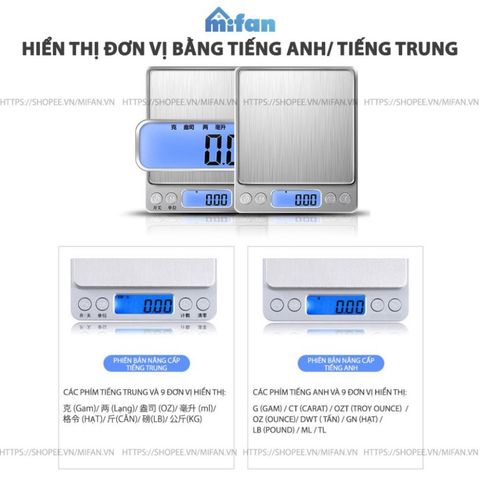 Cân Điện Tử Mini Cao Cấp MIFAN - 0.01g - 3kg, Nhỏ Gọn, Thép Không Gỉ, Màn Hình LCD - Cân Thực Phẩm, Trang Sức, Làm Bánh