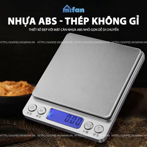 Cân Điện Tử Mini Cao Cấp MIFAN - 0.01g - 3kg, Nhỏ Gọn, Thép Không Gỉ, Màn Hình LCD - Cân Thực Phẩm, Trang Sức, Làm Bánh