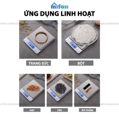 Cân Điện Tử Mini Cao Cấp MIFAN - 0.01g - 3kg, Nhỏ Gọn, Thép Không Gỉ, Màn Hình LCD - Cân Thực Phẩm, Trang Sức, Làm Bánh