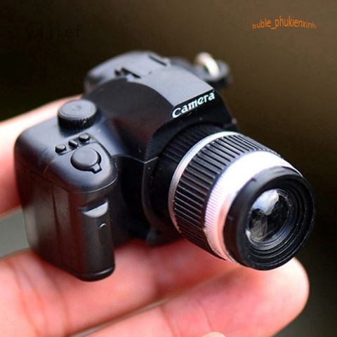 Móc khóa máy ảnh mini DSLR sáng tạo LED phát âm thanh - Phụ kiện thời trang dễ thương cho nhiếp ảnh gia đam mê