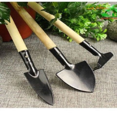 Bộ Dụng Cụ Làm Vườn Mini 3 Món Tiện Ích - Xẻng, Cấy Xới & Bàn Cào - Dụng Cụ Chăm Sóc Cây Cảnh Bonsai & Xương Rồng