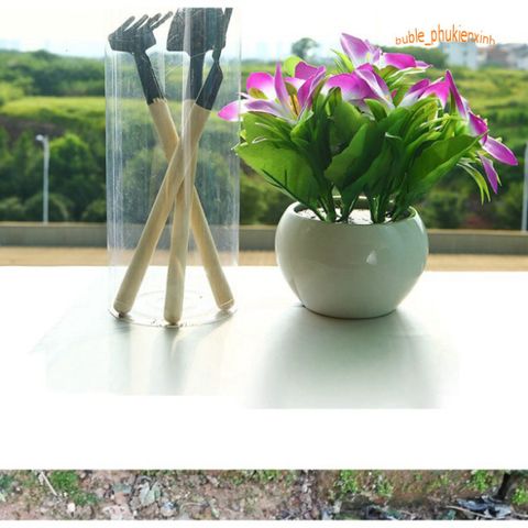 Bộ Dụng Cụ Làm Vườn Mini 3 Món Tiện Ích - Xẻng, Cấy Xới & Bàn Cào - Dụng Cụ Chăm Sóc Cây Cảnh Bonsai & Xương Rồng