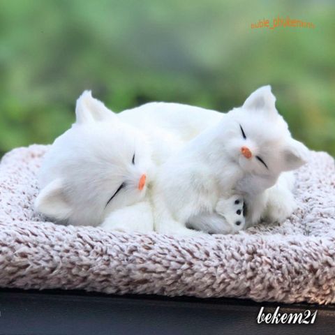 Mèo Hoa Cúc Lông Mềm Mại Lõi Than Hoạt Tính - Thú Bông Khử Mùi, Lọc Không Khí Xe Hơi, Dễ Thương và Độc Đáo