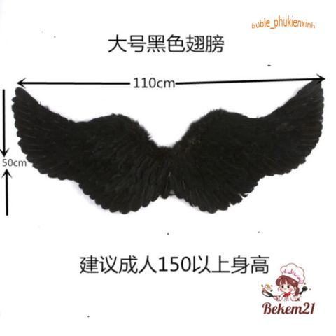 Cánh Thiên Thần Đen Lông Vũ Cho Trẻ Em - Đạo Cụ Hóa Trang Halloween Thú Vị, Đồ Diễn Xuất Chất Lượng Cao, Kích Thước Đa Dạng