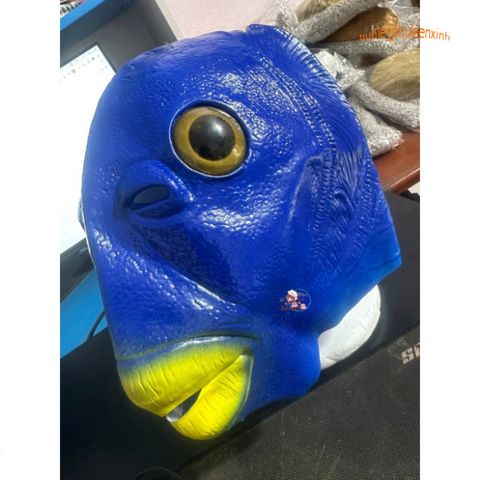 Mặt Nạ Đầu Cá Xanh Silicon Đẹp - Mặt Nạ Hóa Trang Quái Vật Ếch Xanh cho Halloween và Tiệc Tùng, Thoải Mái và Chân Thật