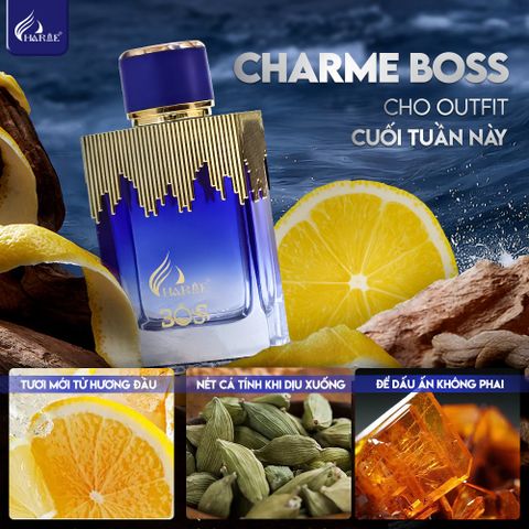 Nước Hoa Nam Charme BOSS 100ML - Sang Trọng, Đẳng Cấp với Hương Cam, Gỗ và Vanilla - Hoàn Hảo cho Phái Mạnh