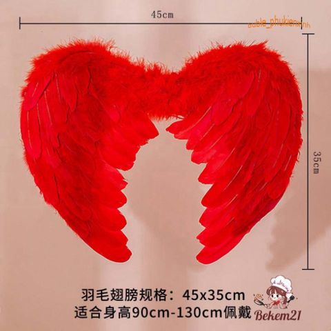 Cánh Thiên Thần Đỏ Trắng Cosplay - Phụ Kiện Chụp Hình Thời Trang Độc Đáo cho Tiệc, Hóa Trang, và Sự Kiện Lễ Hội