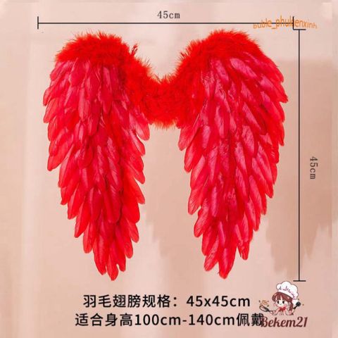 Cánh Thiên Thần Đỏ Trắng Cosplay - Phụ Kiện Chụp Hình Thời Trang Độc Đáo cho Tiệc, Hóa Trang, và Sự Kiện Lễ Hội