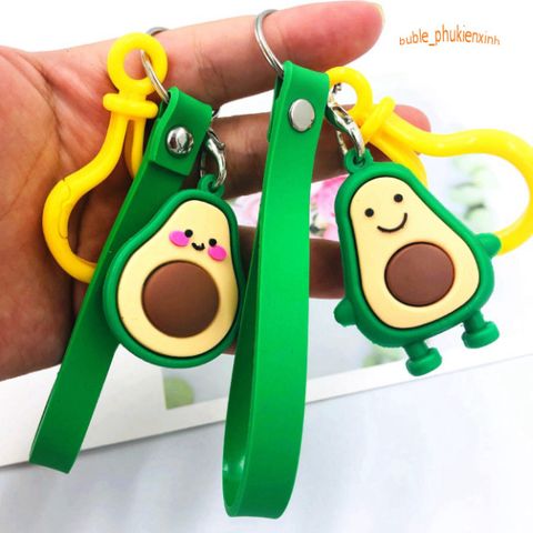 Móc Khóa Hình Quả Bơ Dễ Thương - Keychain Dẻo PVC An Toàn Thời Trang, Phụ Kiện Cho Người Yêu Bơ