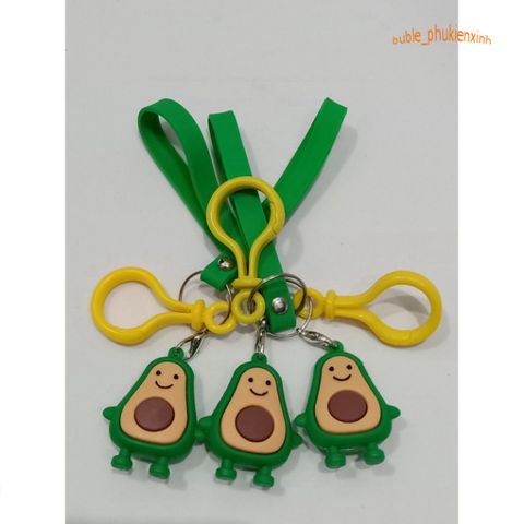 Móc Khóa Hình Quả Bơ Dễ Thương - Keychain Dẻo PVC An Toàn Thời Trang, Phụ Kiện Cho Người Yêu Bơ