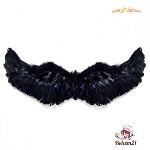 Cánh Thiên Thần Đen Dễ Thương - Phụ Kiện Hóa Trang Halloween, Tiệc Tùng, Đồ Chơi Cho Các Bé - Kích Thước 28x60 cm