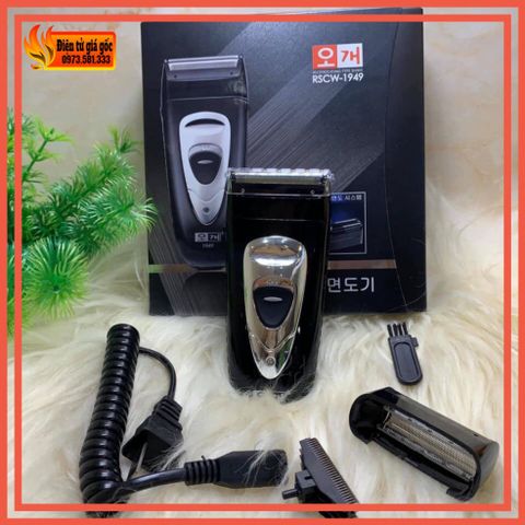 Máy Cạo Râu Hàn Quốc RSCW-1949 Lưỡi Kép - Tiện Ích Tỉa Râu, Pin Sạc Li-ion, Thiết Kế Nhỏ Gọn, Thao Tác Dễ Dàng