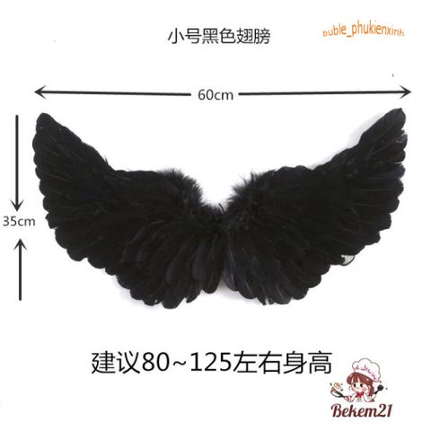 Băng Đô Thiên Thần Cánh Lông Vũ Cho Bé - Phụ Kiện Hóa Trang Halloween Gậy Phép Dễ Thương 2024
