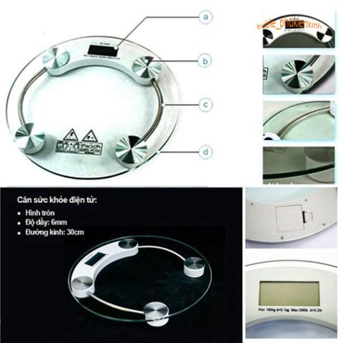 Cân Sức Khỏe Điện Tử Kính Cường Lực Tròn 180Kg - Màn Hình LCD Rõ Ràng, Thiết Kế Gọn Nhẹ Hoàn Hảo Cho Gia Đình