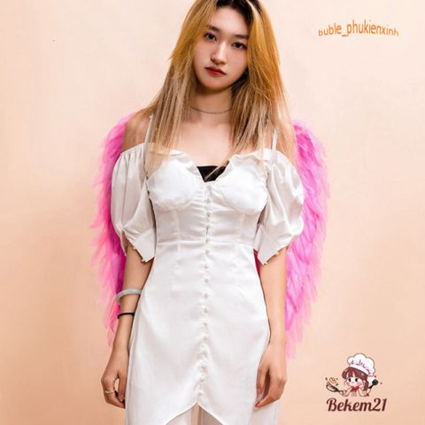 Cánh Lông Thiên Thần Amarniya Dây Thun Co Giãn Màu Sáng - Phụ Kiện Hóa Trang Rực Rỡ cho Cosplay và Halloween