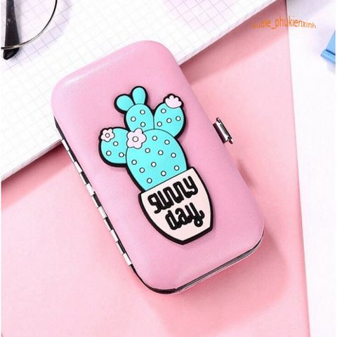Bộ Dụng Cụ Cắt và Bấm Móng Tay 6 Món Hình Thú Ngộ Nghĩnh Màu Hồng - Dành Cho Trẻ Em, Dễ Sử Dụng và An Toàn