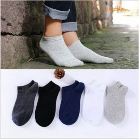 Tất Vớ Trơn Ngắn Nam Nữ - Chất Liệu Cotton Thoải Mái, Đối Tượng Đa Dạng, Thích Hợp Cho Giày Thể Thao và Đi Trong Nhà