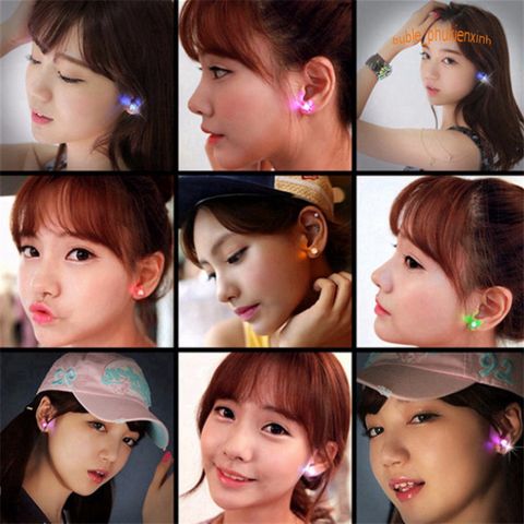 Khuyên tai LED Phát Sáng Độc Đáo - Bông Tai Đính Đá Rhinestone Sang Trọng Dành Cho Nữ, Phong Cách Thời Trang Cuốn Hút