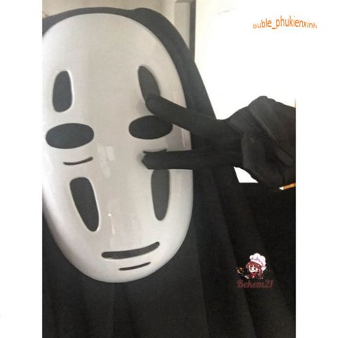Bộ Trang Phục Cosplay Kaonashi - Áo Choàng Đen, Mặt Nạ Vô Diện & Găng Tay - Halloween, Anime Hayao Miyazaki Cho Trẻ Em & Người Lớn