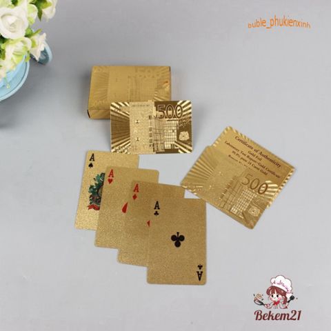 Bài Tây Mạ Vàng 100$ USA Cao Cấp Chống Thấm Nước - Bộ Bài Poker Nhựa PVC Hộp Đựng Sang Trọng, Chơi Game & Ảo Thuật