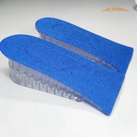 Bộ 2 miếng lót giày silicon êm chân tăng chiều cao 3,5-4cm cho nam nữ - Màu đen thời trang, thoải mái và dễ sử dụng.