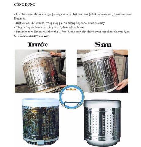 Bột Tẩy Lồng Máy Giặt 450g (02 Gói) - Loại Bỏ Nhanh Chóng Cặn Bẩn, Bảo Vệ Máy Giặt Và Khử Mùi Hôi, Nấm Mốc