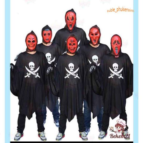 Bộ trang phục hóa trang ma quái Halloween cho bé - Áo xương, mặt nạ và găng tay xương - Đạo cụ tiệc Halloween thú vị