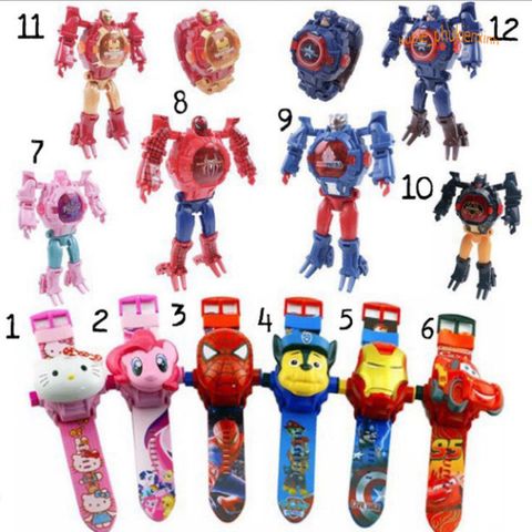 Đồng Hồ Điện Tử 3D Đeo Tay Hình Nhân Vật Hoạt Hình - Elsa, Kitty, Người Nhện - Quà Tặng Thú Vị Cho Bé Trai & Bé Gái
