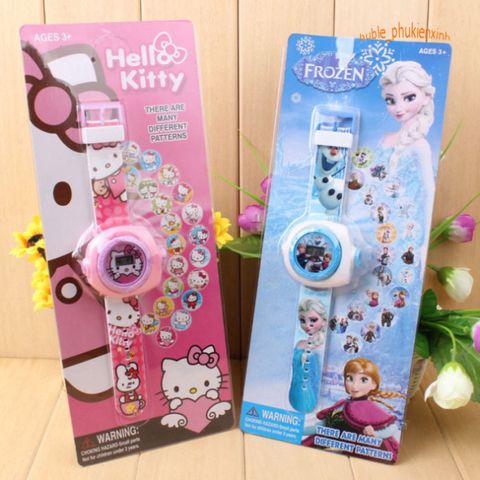 Đồng Hồ Điện Tử 3D Đeo Tay Hình Nhân Vật Hoạt Hình - Elsa, Kitty, Người Nhện - Quà Tặng Thú Vị Cho Bé Trai & Bé Gái
