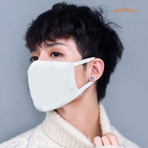 Khẩu Trang Vải Cotton Đen Trơn Hàn Quốc - Chống Bụi, Chống Nắng, Thiết Kế Đơn Giản, Tiết Kiệm cho Nam Nữ