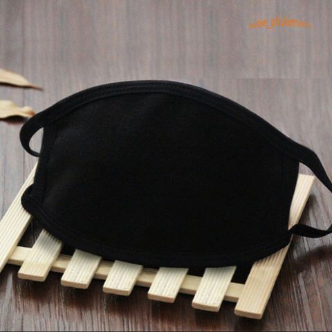 Khẩu Trang Vải Cotton Đen Trơn Hàn Quốc - Chống Bụi, Chống Nắng, Thiết Kế Đơn Giản, Tiết Kiệm cho Nam Nữ