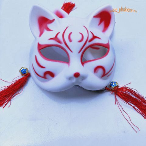 Mặt Nạ Hóa Trang Cáo Nhật Bản PVC - Mặt Nạ Cosplay Cáo Nửa Mặt Dễ Thương, Phụ Kiện Thời Trang Độc Đáo