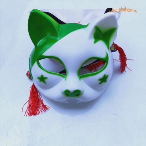 Mặt Nạ Hóa Trang Cáo Nhật Bản PVC - Mặt Nạ Cosplay Cáo Nửa Mặt Dễ Thương, Phụ Kiện Thời Trang Độc Đáo