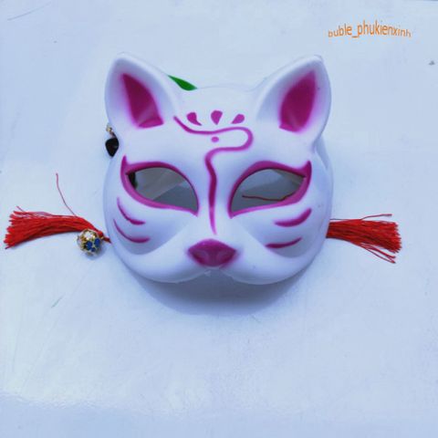 Mặt Nạ Hóa Trang Cáo Nhật Bản PVC - Mặt Nạ Cosplay Cáo Nửa Mặt Dễ Thương, Phụ Kiện Thời Trang Độc Đáo